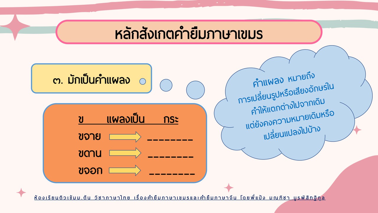 Altv ช่อง 4 - ภาษาไทย : คำยืมภาษาเขมรและคำยืมภาษาจีน