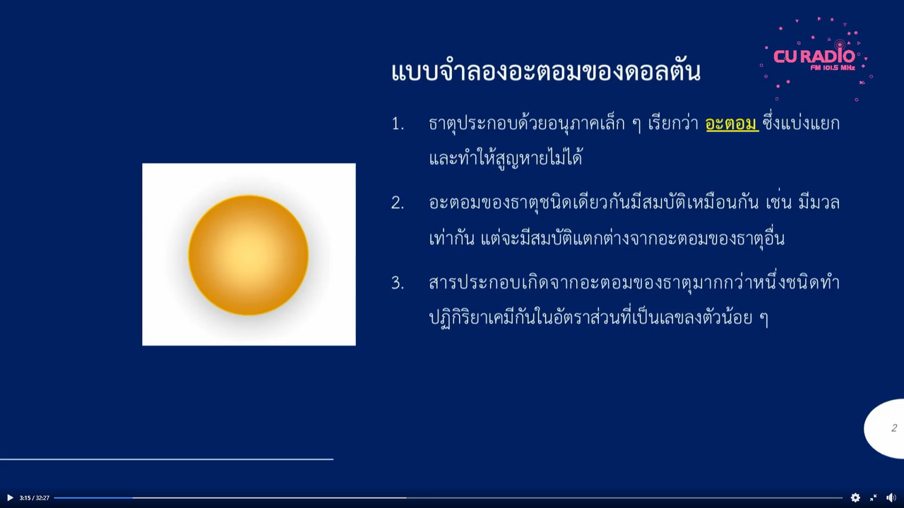 เคมี : โครงสร้างอะตอมและตารางธาตุตอนที่ 1